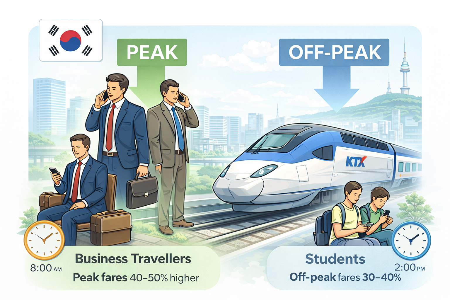 Image showing different segments of train users