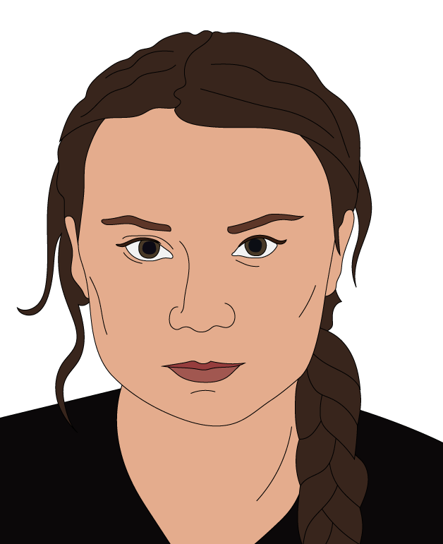 A young person with long braided hair and a serious expression rests their chin on their hands, wearing a black long-sleeved top.