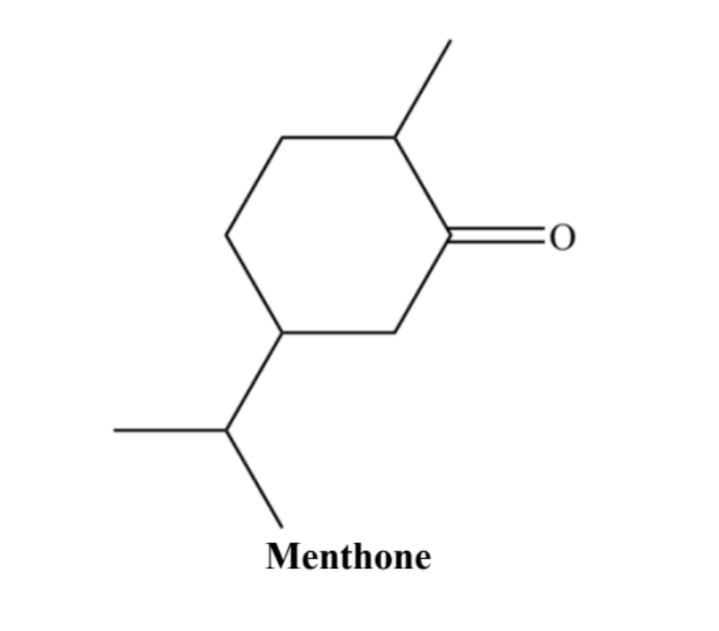 Chemical structure of menthone.