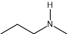 Chemical structure of n-methylpropylamine.