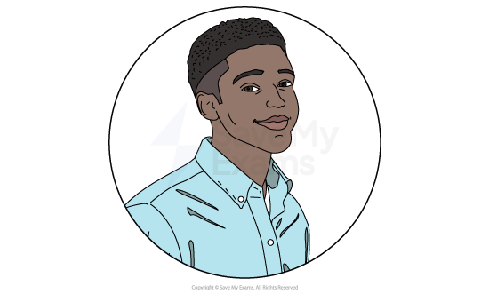 Illustration of a person with short curly hair, wearing a light blue shirt and smiling, enclosed in a circular frame.
