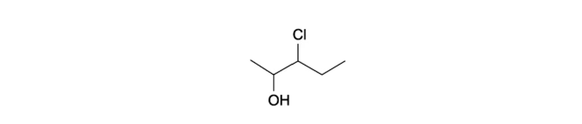 Skeletal formula showing CH3CHOHCHClCH2CH3