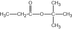 Chemical structure of tert-butyl propanoate.