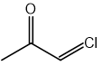 Chemical structure of 1-chloropropan-2-one, with a C=Cl bond.