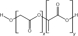 Chemical structure of the polymer PGLA.