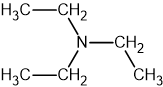 Chemical structure showing a nitrogen atom bonded to three ethyl groups, each consisting of CH2 and CH3.