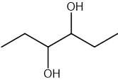 Chemical structure of hexane-3,4-diol.