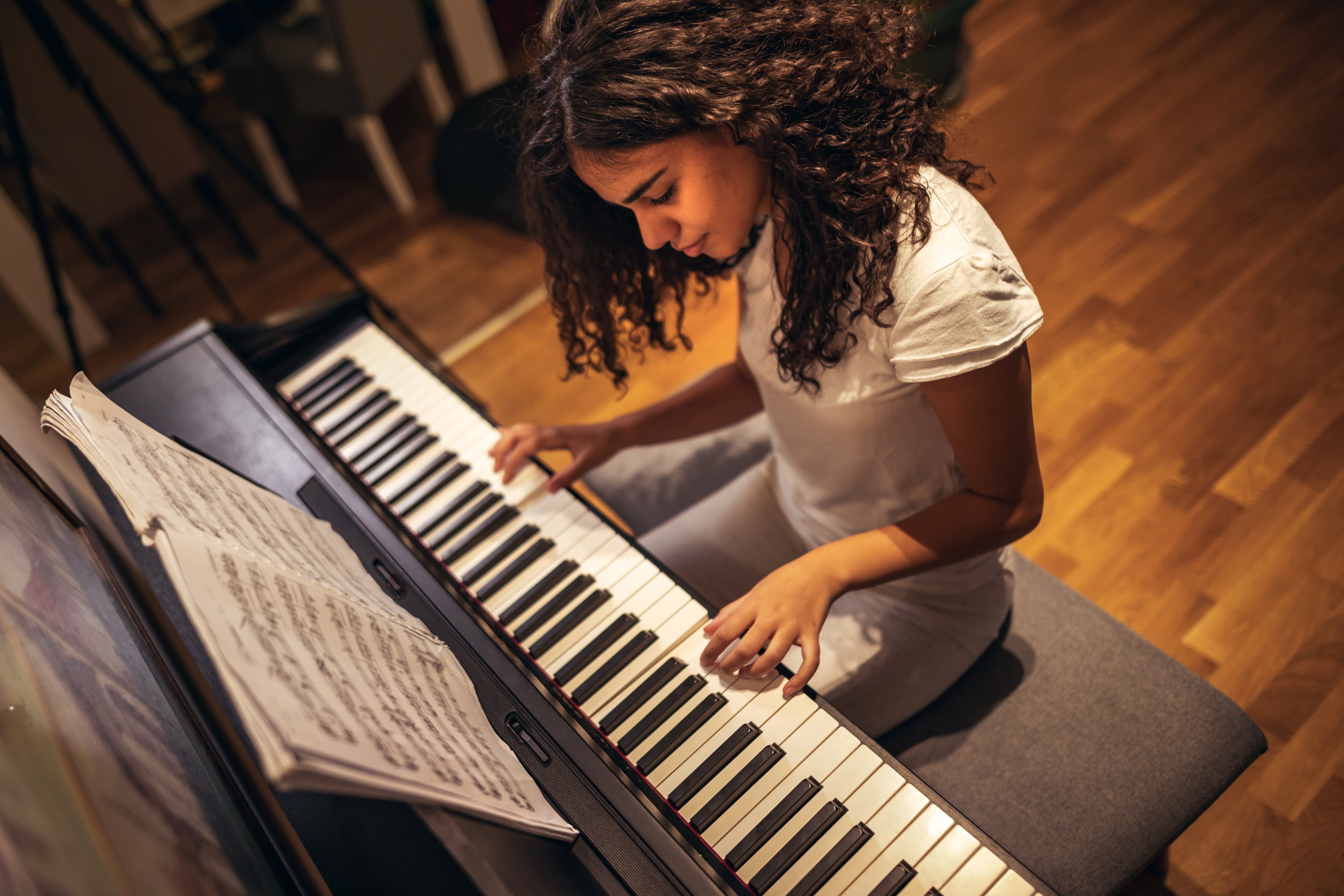 Girl playing piano