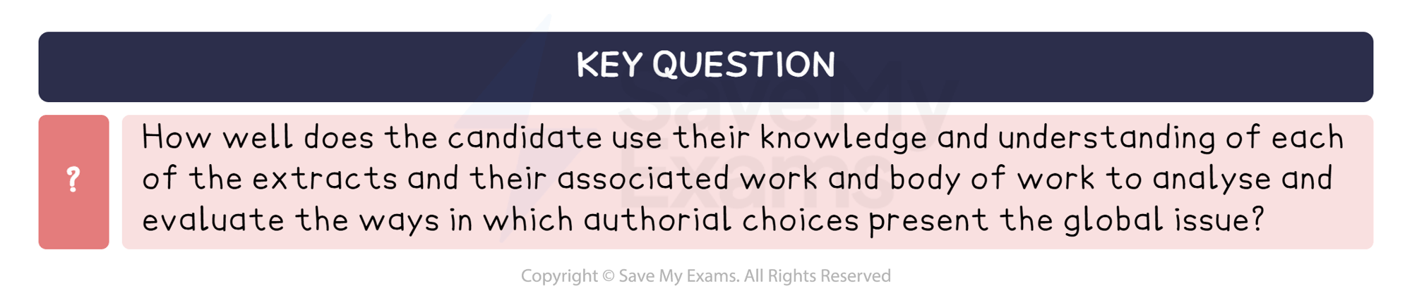 Key question:  DP IB English A: Language and Literature (HL) Individual Oral

