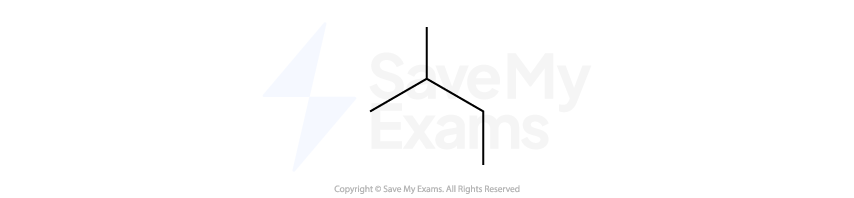 Skeletal structure diagram of 2-methylbutane.