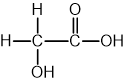 Structural formula of glyolic acid, CH2OHCOOH