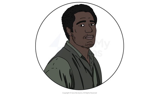 Image of Halle from Beloved: he is man with short curly hair wearing a loose shirt and waistcoat, shown from the shoulders up inside a plain circular frame