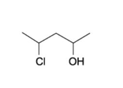 Skeletal formula of 4-chloropentan-2-ol