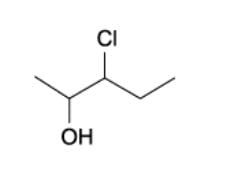 Skeletal formula of 3-chloropentan-2-ol