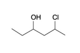 Skeletal formula of 2-chlorohexan-4-ol