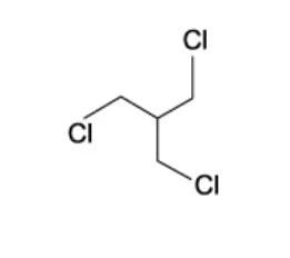 Skeletal formula of 1,3-dichloro-2-(chloromethyl)propane