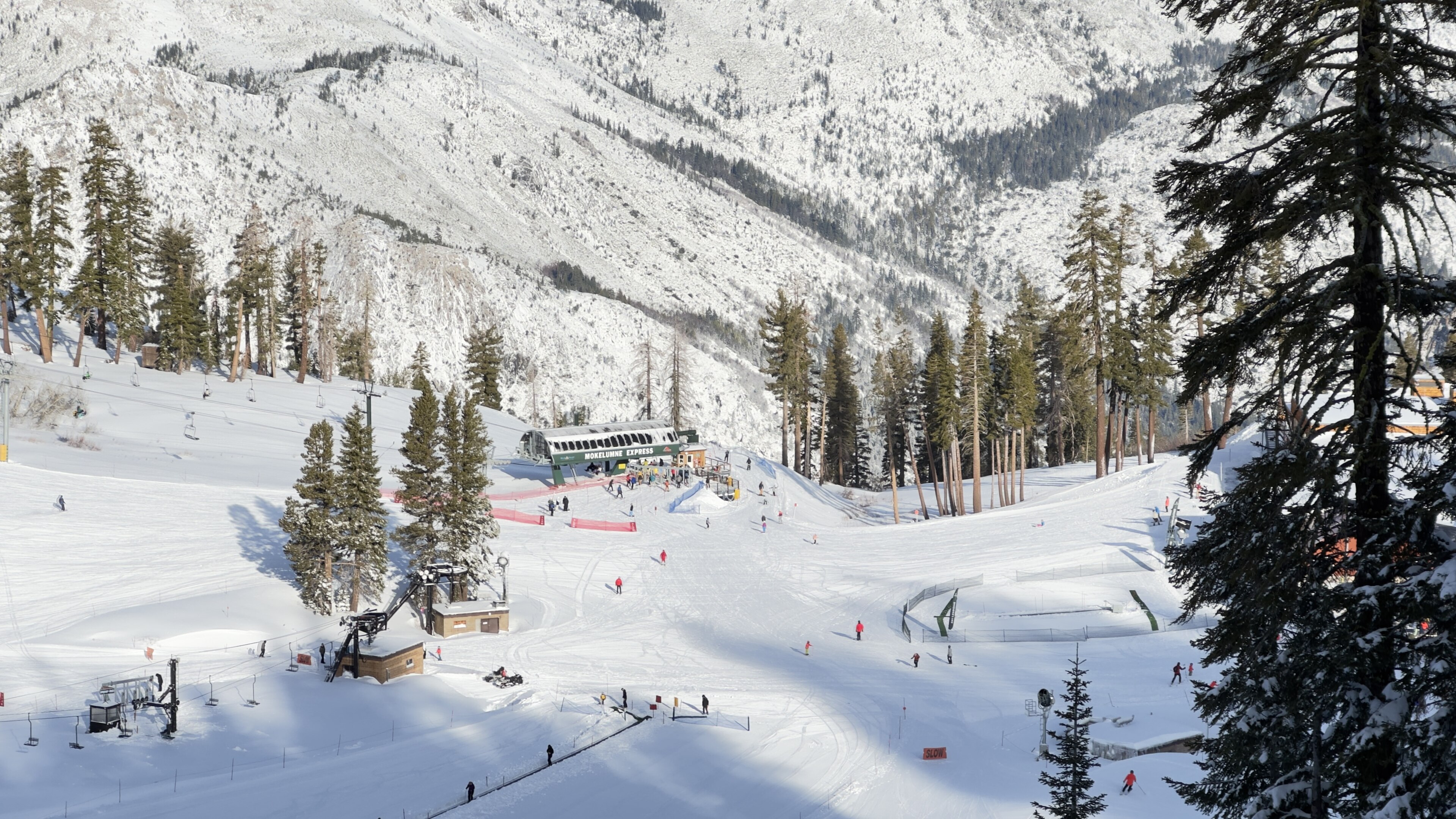 Mountain landscape with ski resort