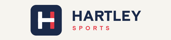 Hartley Sports logo with a stylised white and red “H” in a navy rounded square, and the brand name “Hartley Sports” in navy and red text.