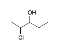 Skeletal formula of 2-chloropentan-3-ol