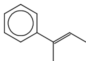 Skeletal formula of [(2E)-but-2-en-2-yl]benzene