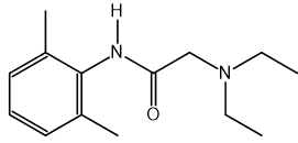 Skeletal formula of lidocaine