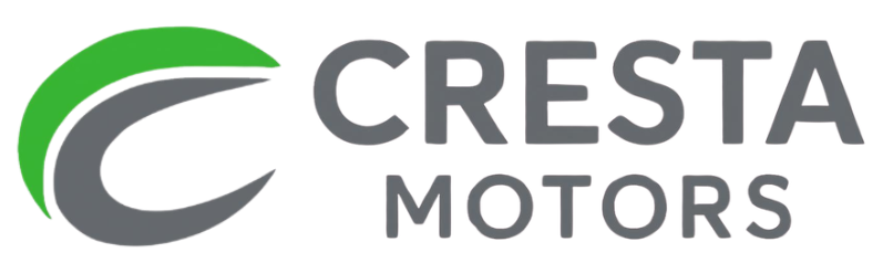 Cresta Motors logo with stylised grey and green letter C symbol on the left and the company name in bold grey text on the right