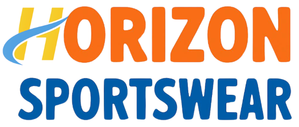Horizon Sportswear logo with stylised yellow and blue swoosh H and bold orange “Horizon” text above blue “Sportswear” on a white background