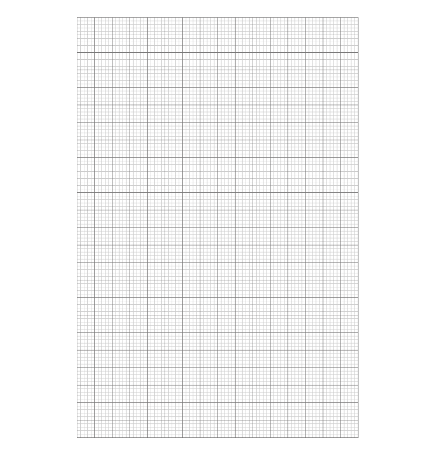 Blank graph grid for plotting. 12 by 8 large squares containing 10 by 10 small squares.