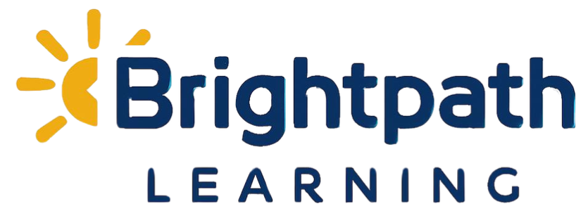 BrightPath Learning logo with a yellow sun forming the letter B above the word LEARNING in blue capital letters