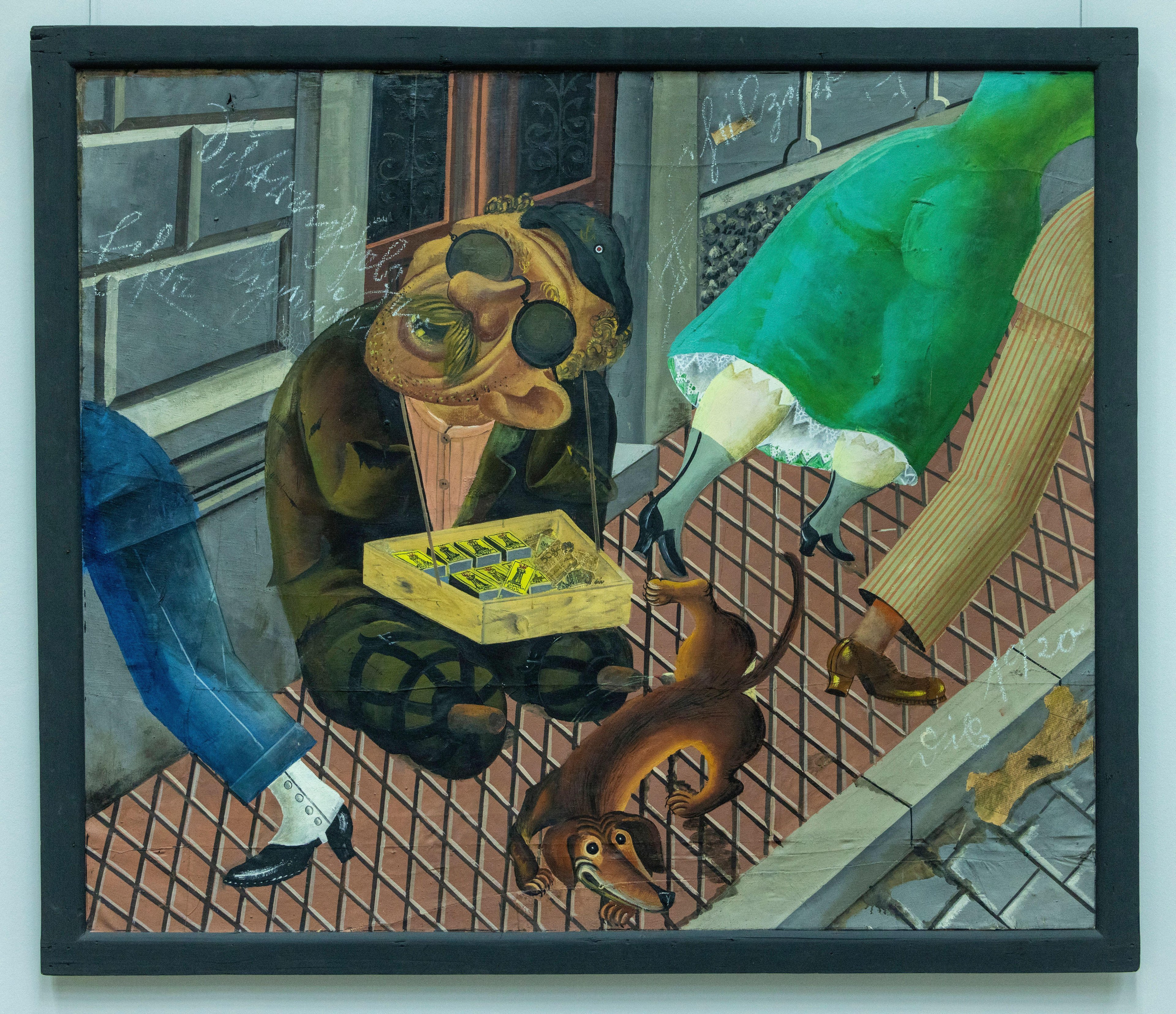Painting by Otto Dix of an ex-soldier double amputee