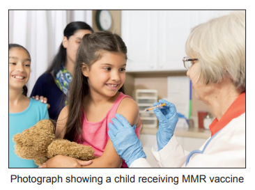 [Figure: Photograph showing a child receiving the MMR vaccine]