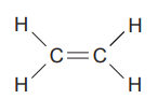 Figure: Displayed structural formula of ethene — two carbon atoms joined by a C=C double bond, each carbon also single-bonded to two H atoms