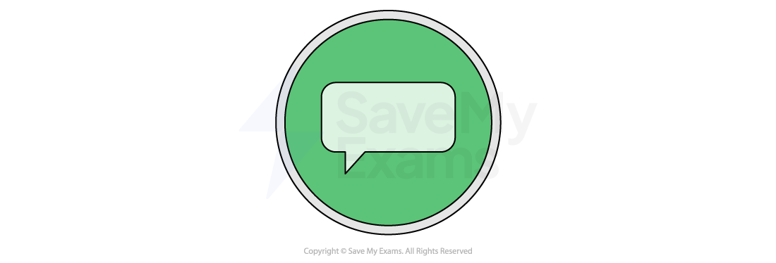 Narrative voice icon: a speech bubble in a green circle, marking the section on who is telling the story and from where.