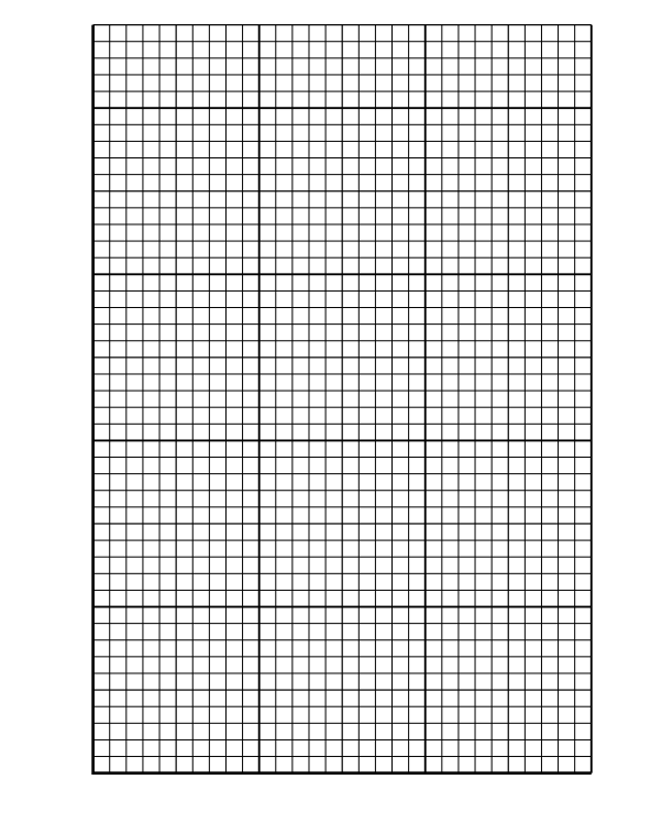 Blank rectangular graph grid with heavier lines at regular intervals, provided for plotting the data; it has no axis labels, scale or plotted points.