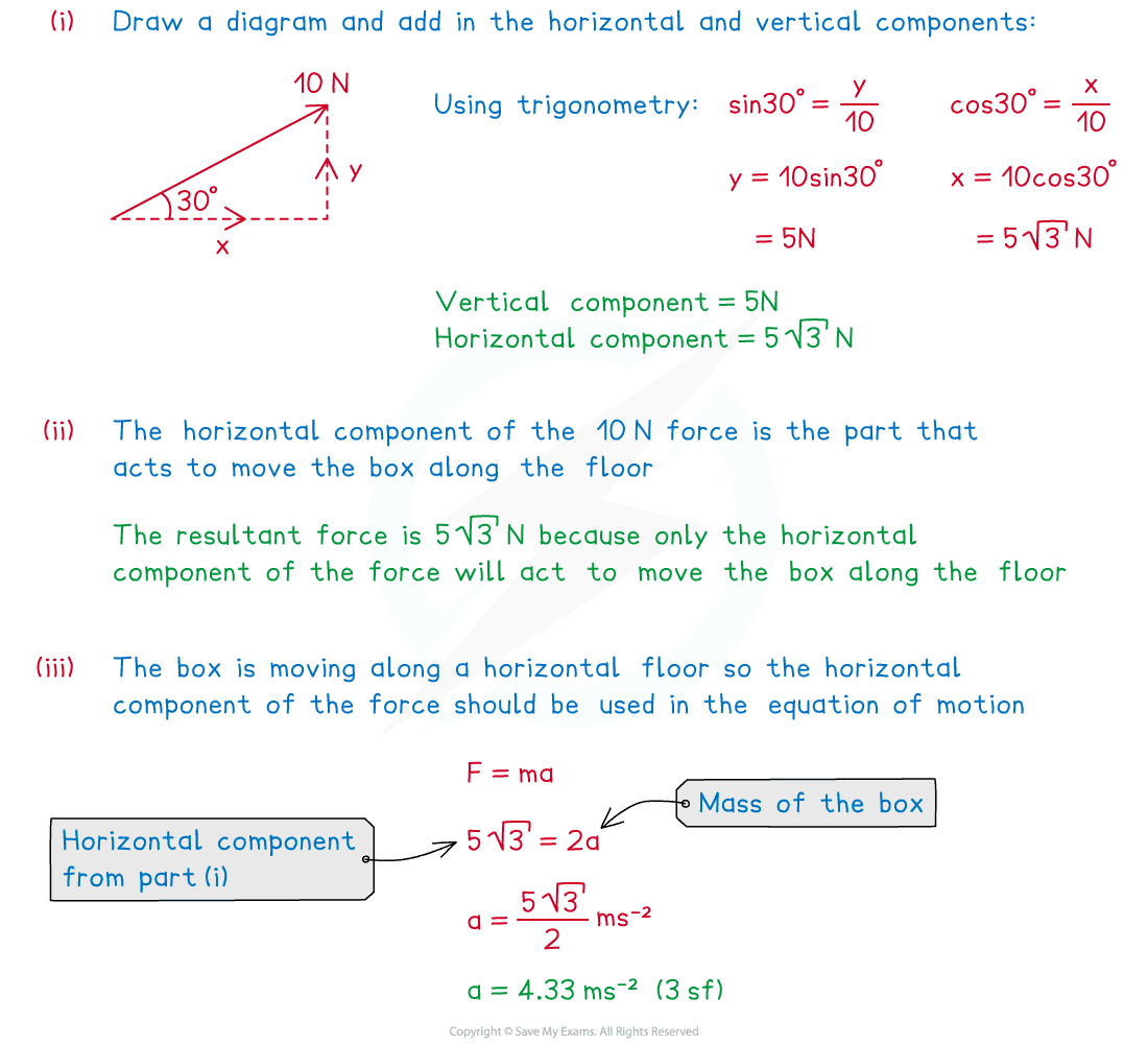 aqa-3-3-1-worked-example-solution-part-1-resultant-forces-1-3