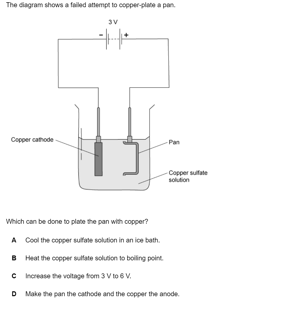 Electrochemistry CIE IGCSE Chemistry Multiple Choice Questions 2022