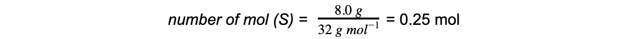 Mole Calculations Worked Example 3 equation 2