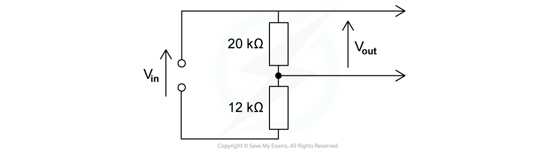 WE - potential divider question image, downloadable AS & A Level Physics revision notes