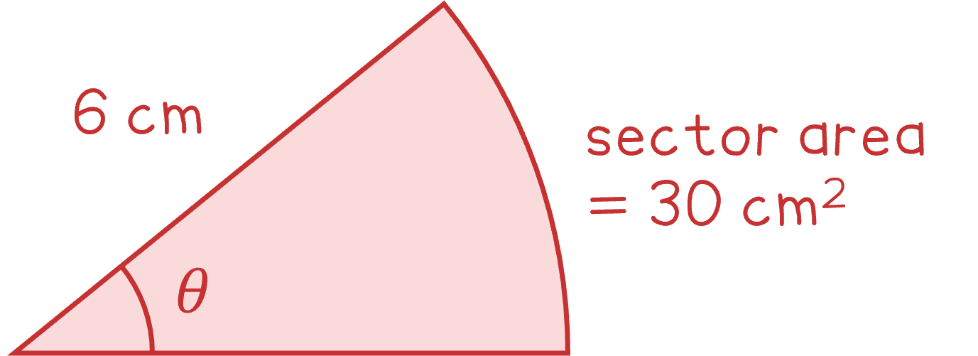 sector area diagram for worked example