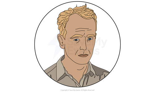 Illustrated head-and-shoulders portrait of Boo Radley from To Kill a Mockingbird, a pale man with wispy fair hair.